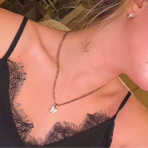 White boutique butterfly necklace